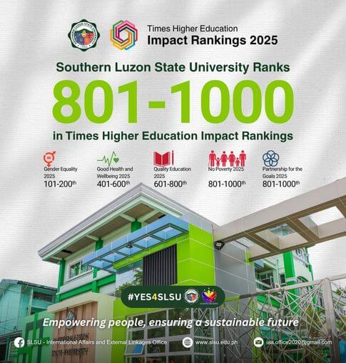 SLSU ranks 4th among Philippine institutions in THE Impact Rankings 2025
