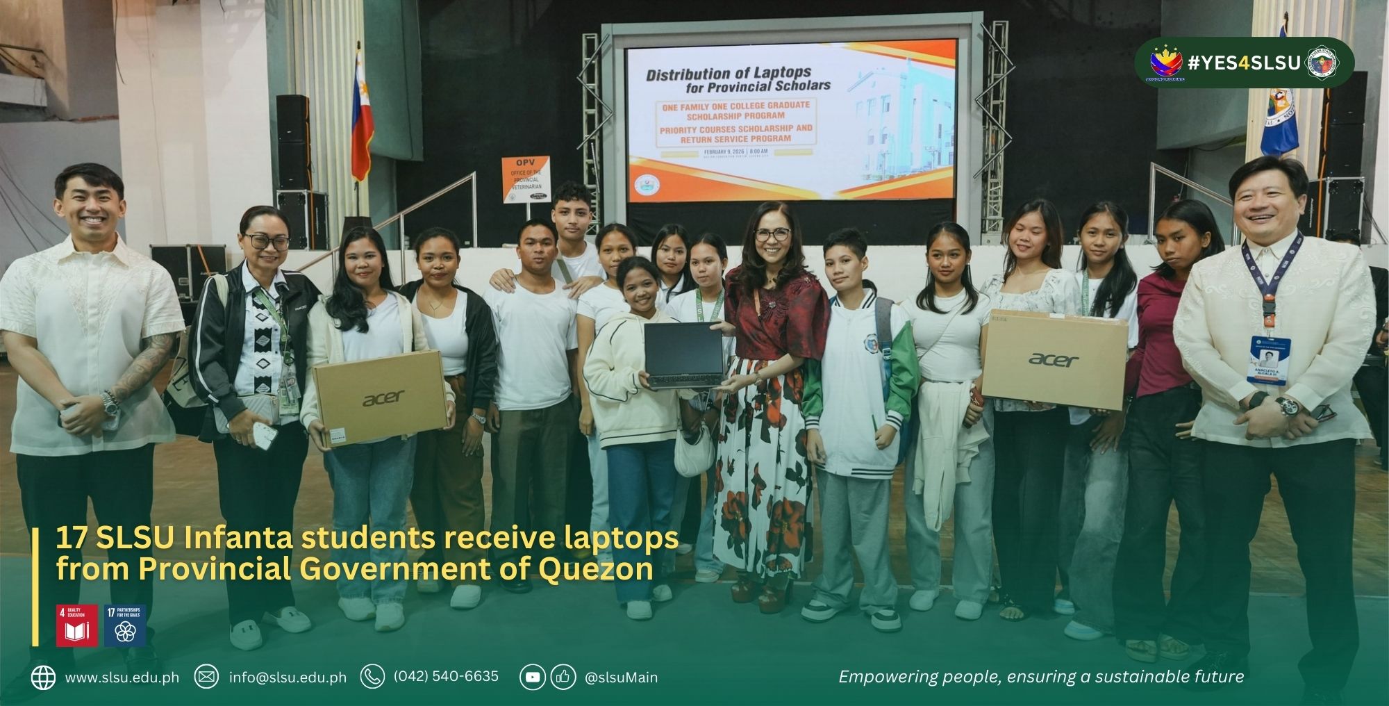 17 SLSU Infanta students receive laptops from Provincial Government of ...