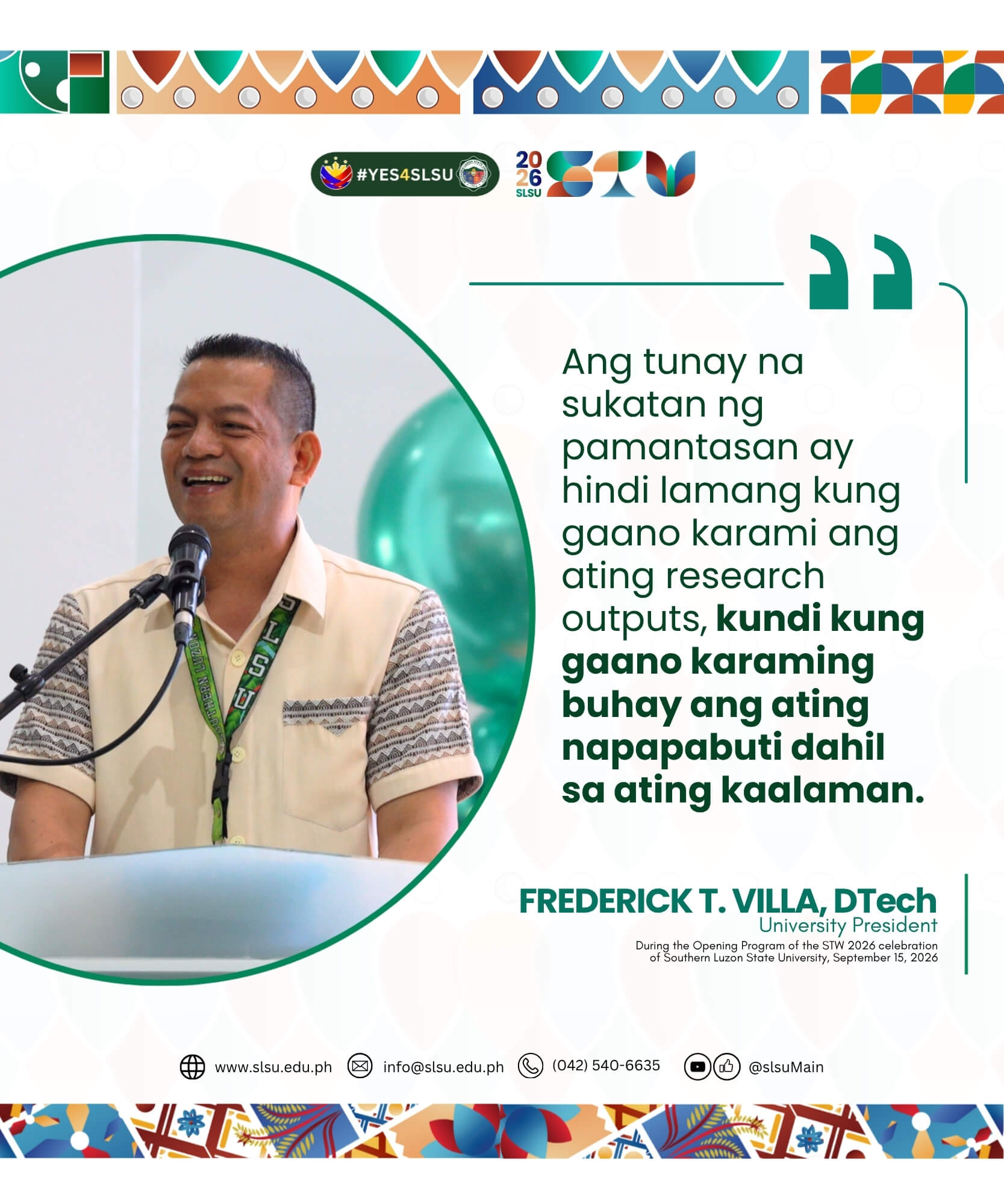 Quote card from the Regional Conference on Population and Development